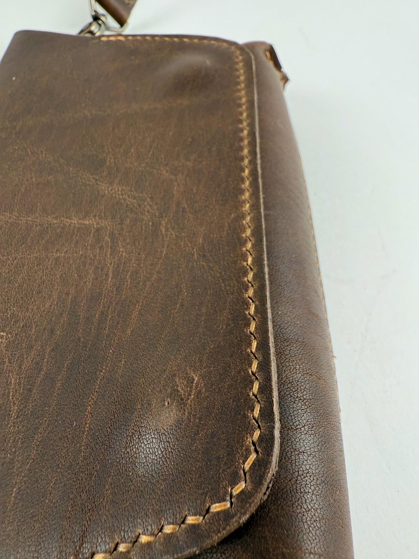 Handmade Petite Leather Crossbody Bag - Horween Leather - Hand-Stitched