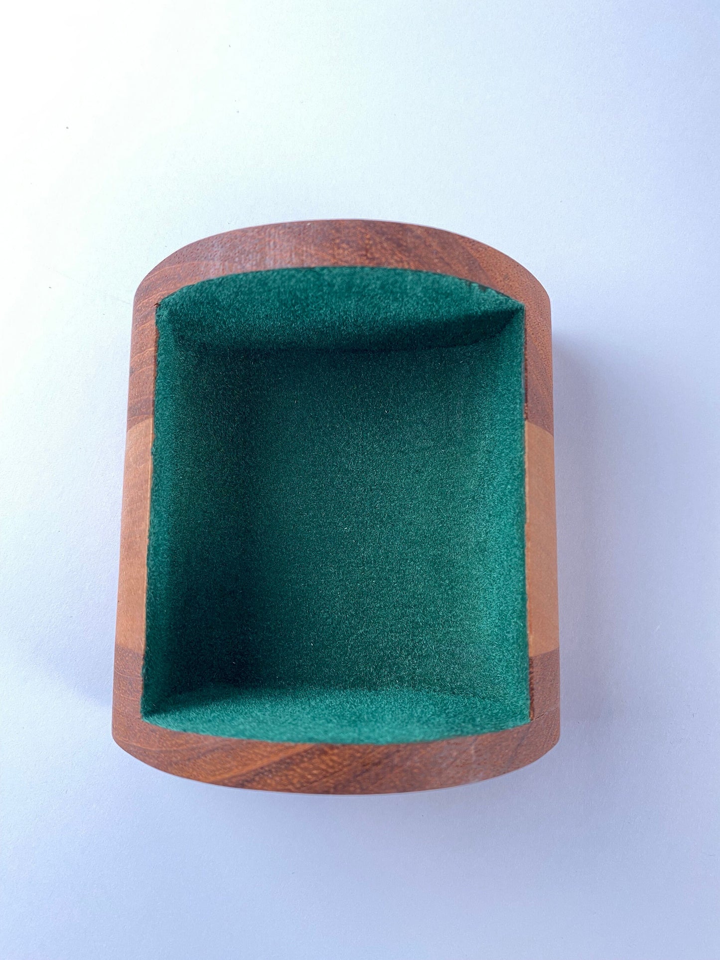 Tree-shaped Keepsake Box - 3 drawers - Jatoba and Cherry woods - Green Flocking inside drawers - bandsaw box