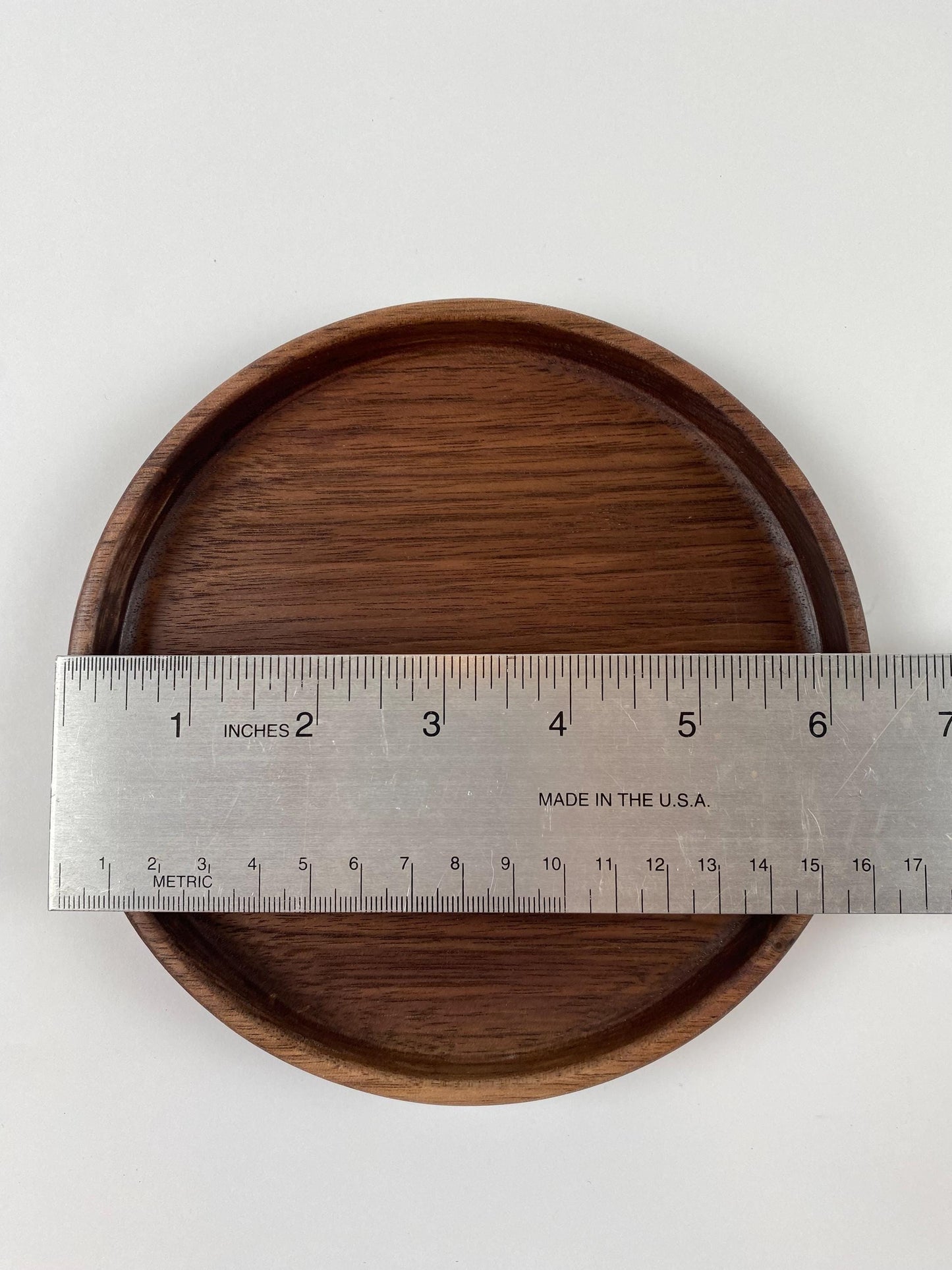 Walnut valet tray/bottle coaster - shallow - handmade router tray