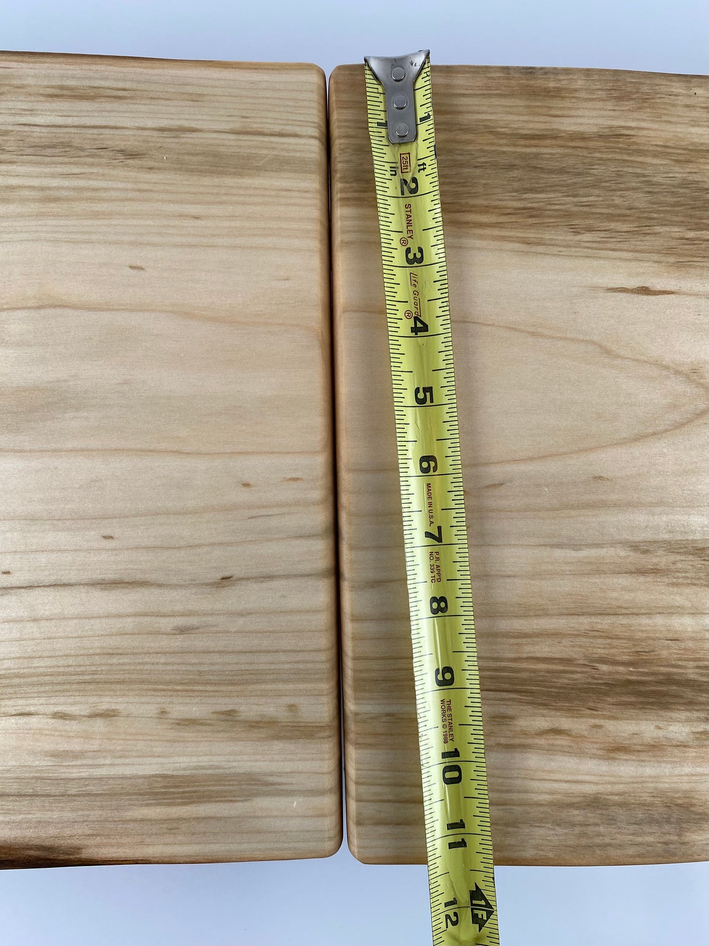 2-Piece Elevated Serving/Display Trays, Silver Maple with double live edge (locally sourced wood) - set B