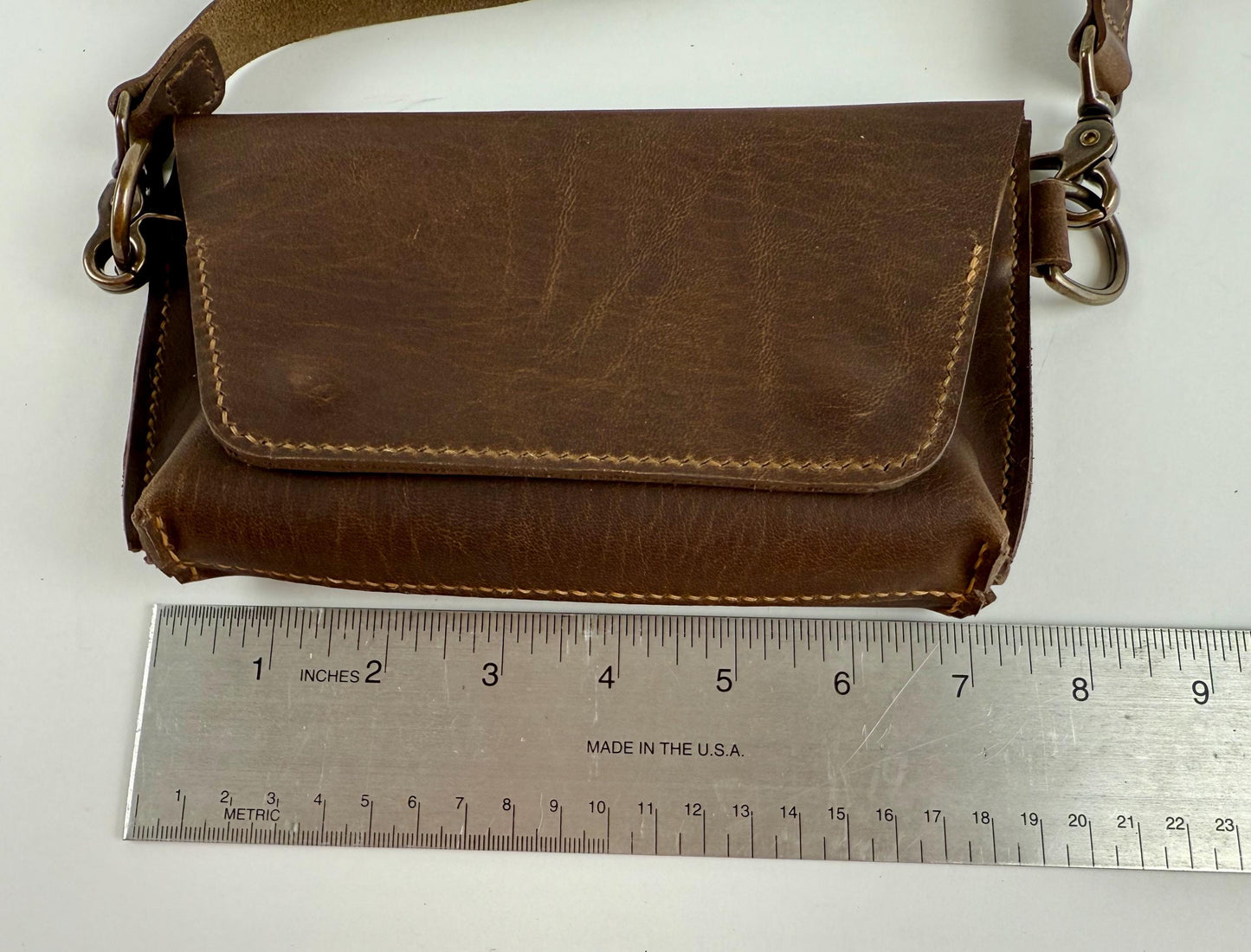 Handmade Petite Leather Crossbody Bag - Horween Leather - Hand-Stitched