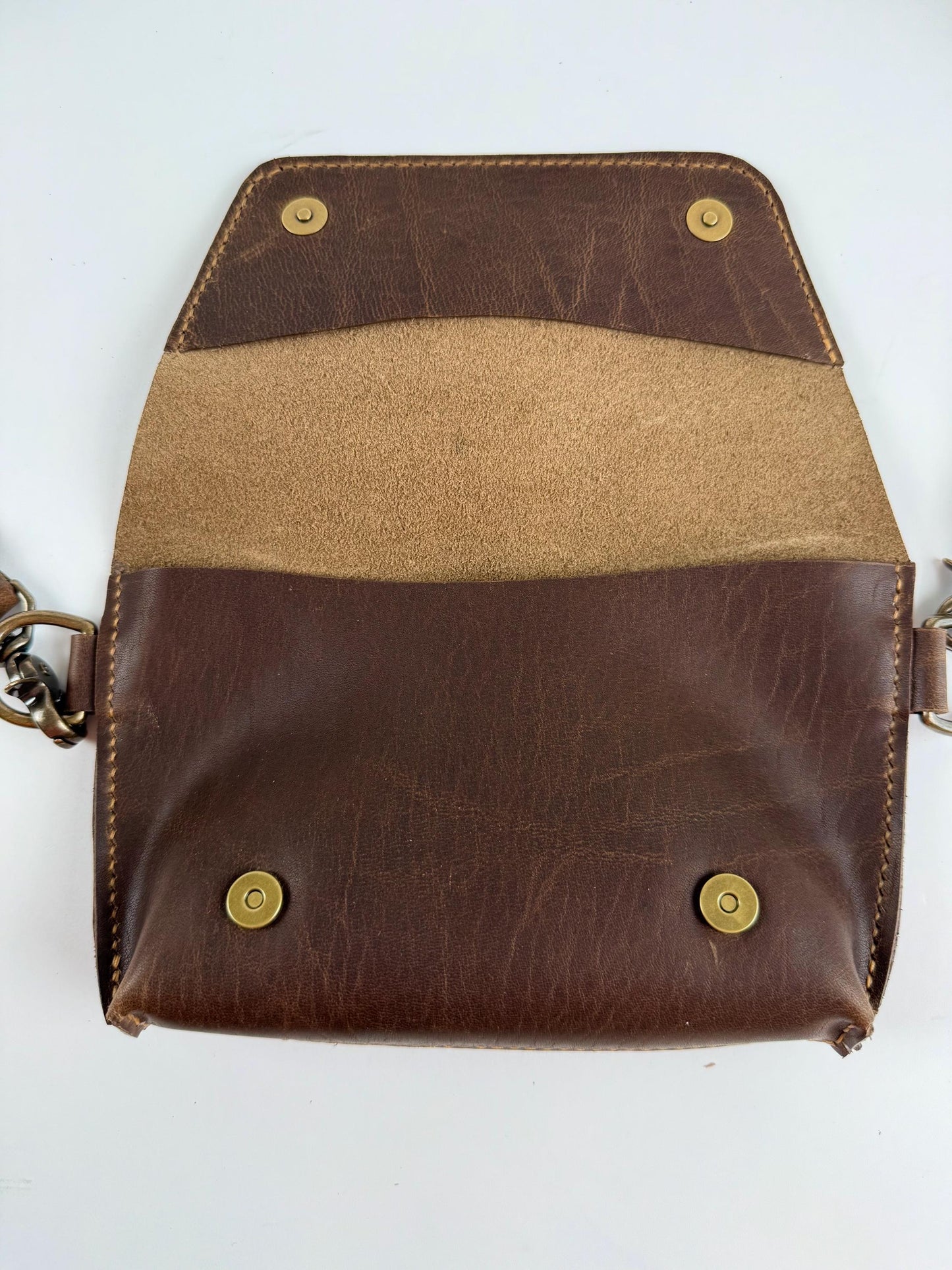 Handmade Petite Leather Crossbody Bag - Horween Leather - Hand-Stitched
