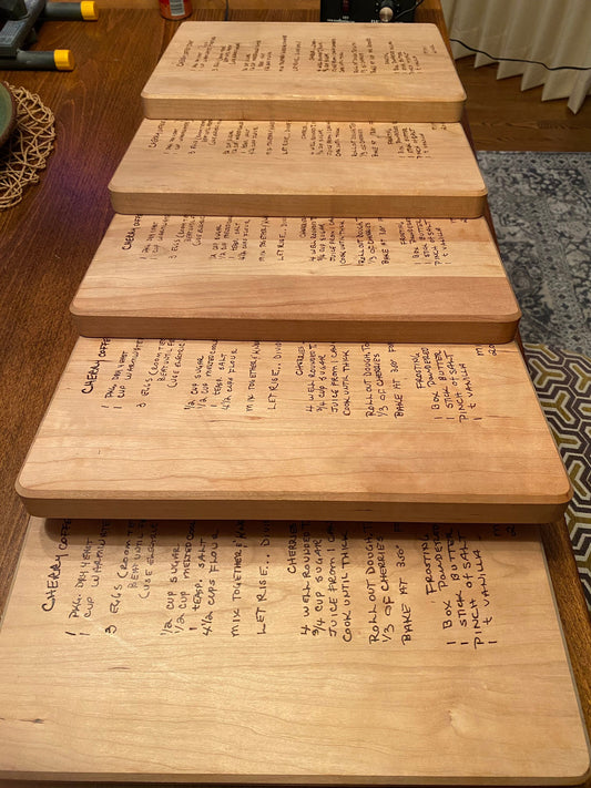 CUSTOM ORDERS - Cutting Board, Handcrafted, Long Grain Cherry and Maple - Personalization Available - recipe board - Let’s design!