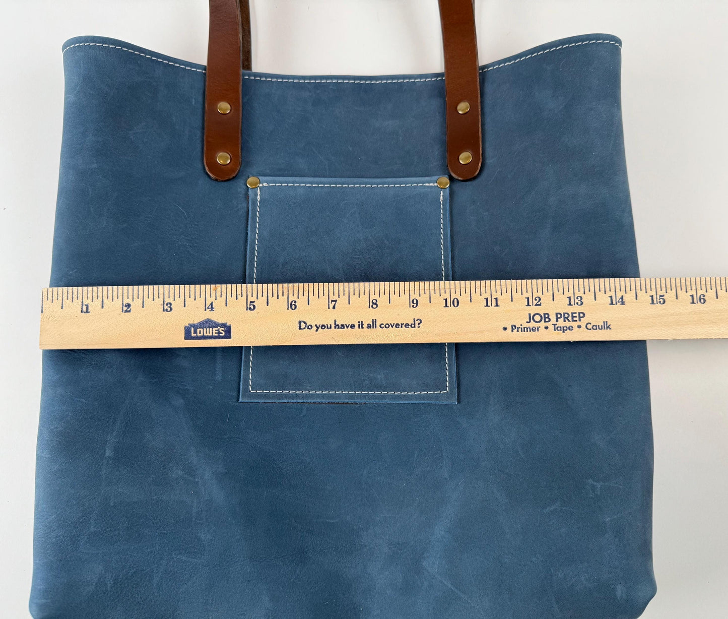Handmade Blue Leather Tote Bag / Purse (prototype)