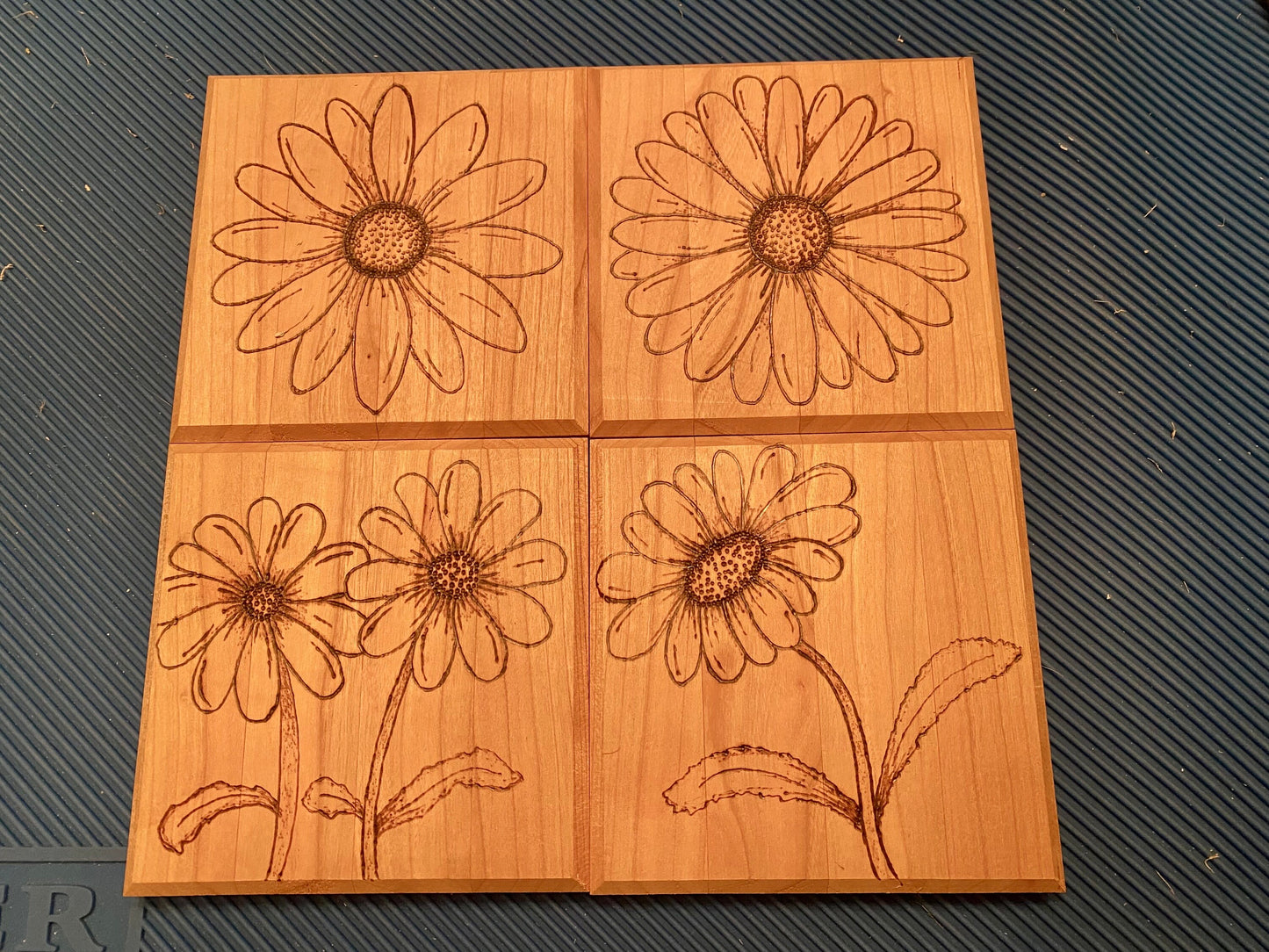 CUSTOM ORDERS - Handmade Coasters - Cherry Wood - Individual or Set of 4 - Personalization Available - Let’s design together